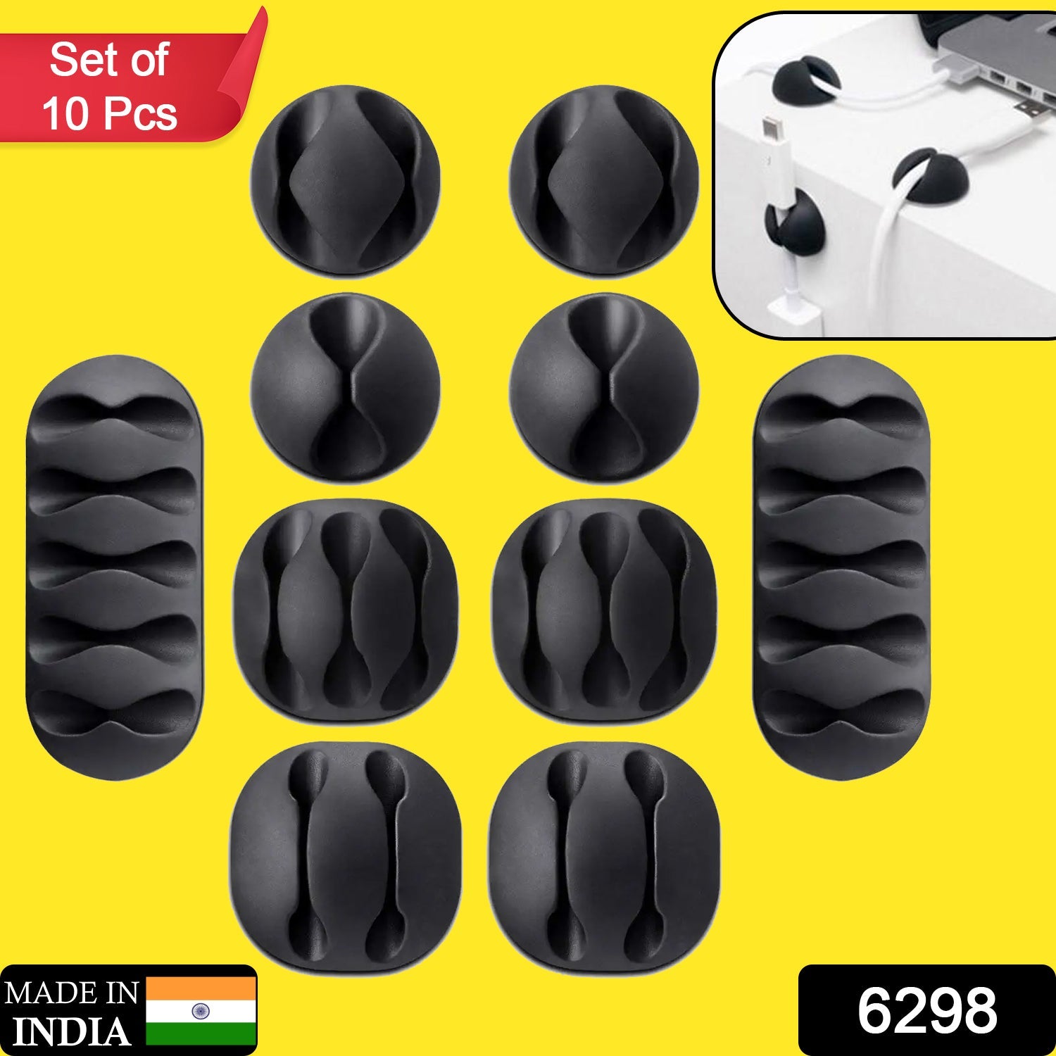 6298 10PCS CABLE HOLDER AND SUPPORTER FOR GIVING SUPPORT AND STANCE TO ALL KIND OF CABLES. DeoDap 6298 10PCS CABLE HOLDER AND SUPPORTER FOR GIVING SUPPORT AND STANCE TO ALL KIND OF CABLES. DeoDap